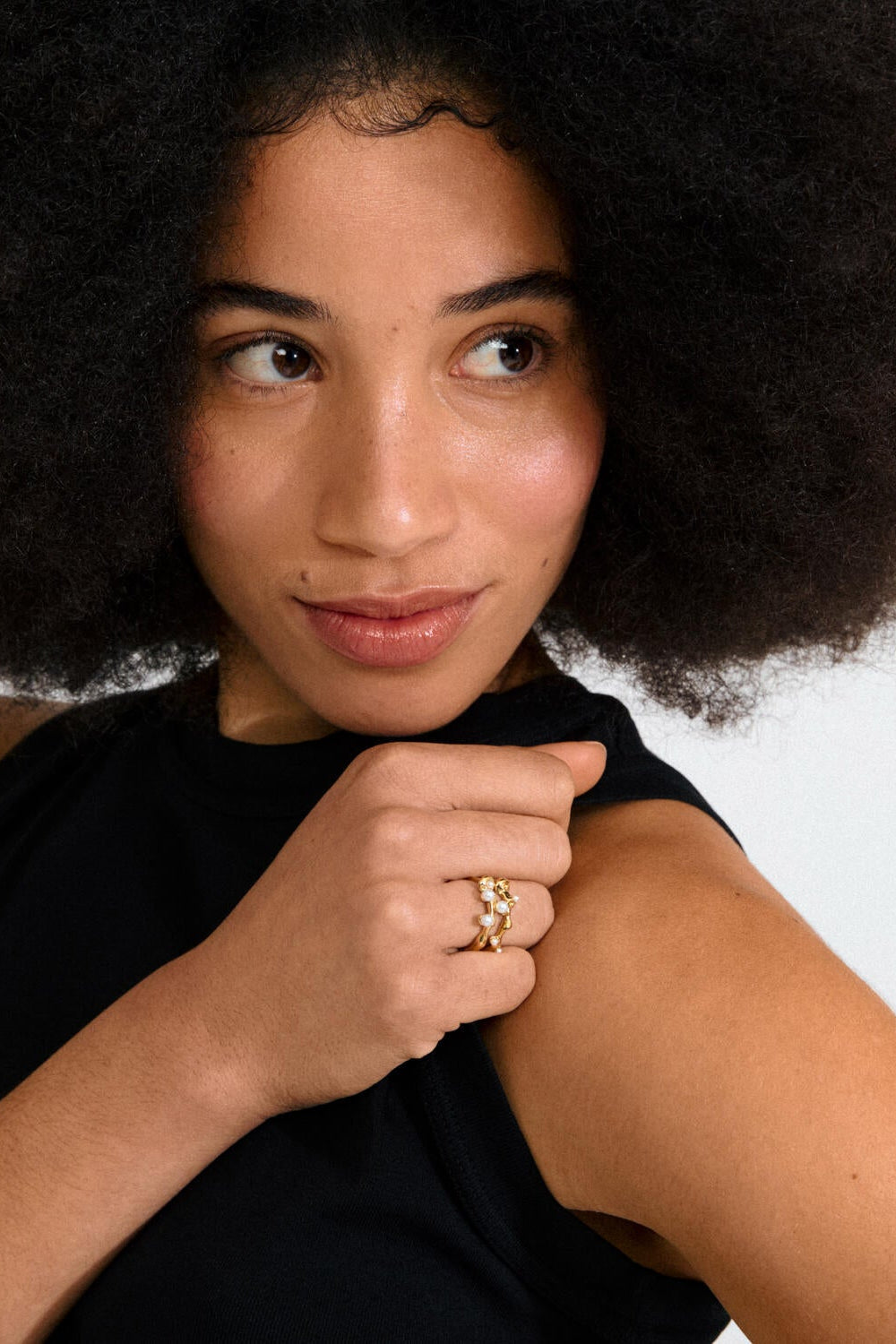 Hadley 2-i-1 sæt ringe - forgyldt